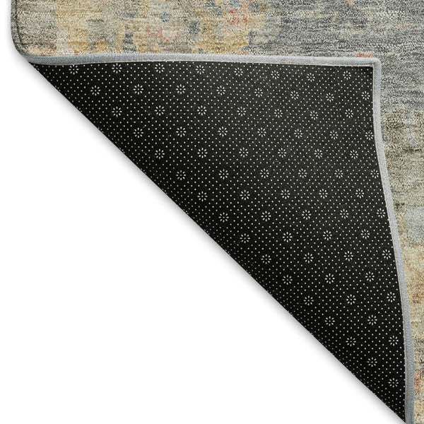 HomeRoots 9' X 12' Gray and Beige Floral Area Rug - Machine Washable, Indoor/Outdoor, Durable, Stain-Resistant Design 658409