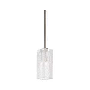 Wildwood Lucallan Ice-Textured Acrylic Pendant Light With Satin Nickel Rod — Ambient, Modern Bar & Island Illumination 65841