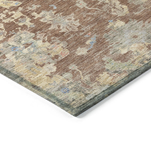 HomeRoots 5' X 8' Chili Red and Beige Floral Washable Area Rug – Durable, Stylish, Perfect for Indoor & Outdoor Use! 658418