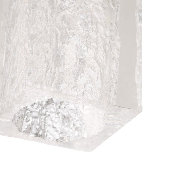 Wildwood Lucallan Satin Nickel 4-Light Linear Pendant With Ice-Textured Acrylic Shades For Islands (41") 65842