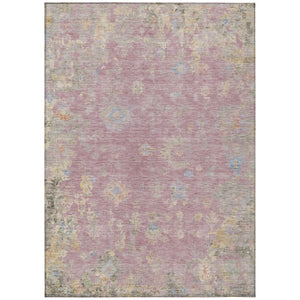 HomeRoots 8' X 10' Floral Washable Area Rug in Pink, Beige & Gray - Durable, Stylish for Indoor/Outdoor Use! 658426