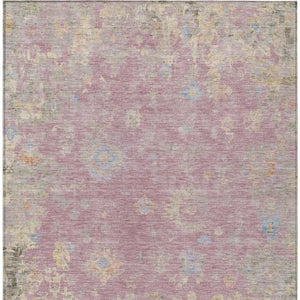 HomeRoots 9' Indoor Outdoor Washable Floral Area Rug in Soft Pink, Beige & Gray - Perfect for High-Traffic Spaces 658427
