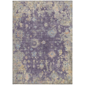 HomeRoots 8' X 10' Floral Indoor Outdoor Area Rug in Plum Beige & Gray - Durable, Washable & Versatile Design 658432