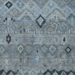 HomeRoots 9' X 12' Gray Geometric Area Rug - Durable, Washable, Stylish for Indoor & Outdoor Use in High Traffic Areas 658457