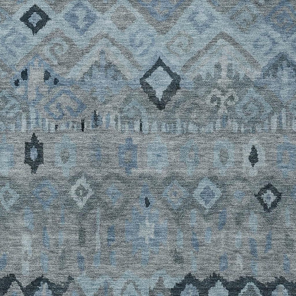 HomeRoots 9' X 12' Gray Geometric Area Rug - Durable, Washable, Stylish for Indoor & Outdoor Use in High Traffic Areas 658457