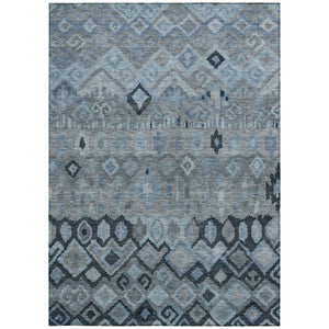 HomeRoots 10' X 14' Gray & Charcoal Geometric Washable Area Rug – Stylish, Durable, Indoor/Outdoor Versatility! 658458