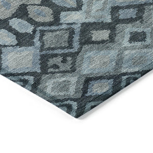 HomeRoots 10' X 14' Gray & Charcoal Geometric Washable Area Rug – Stylish, Durable, Indoor/Outdoor Versatility! 658458