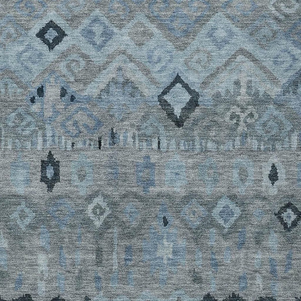 HomeRoots 10' X 14' Gray & Charcoal Geometric Washable Area Rug – Stylish, Durable, Indoor/Outdoor Versatility! 658458