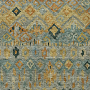 HomeRoots 10' Indoor Outdoor Geometric Area Rug in Green, Gold & Copper - Washable, Durable & Stylish! 658464