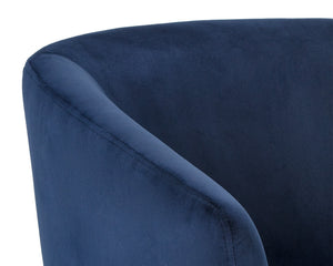 Sunpan Treviso Modern Swivel Lounge Chair with Angular Base - Stylish, Durable, and Easy to Clean Design Metropolis Blue
