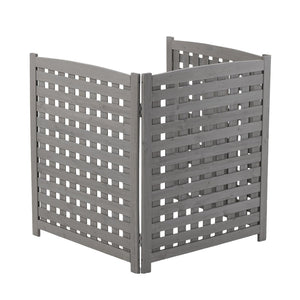 English Elm 3-panel Outdoor Slatted Wood Enclosure Screen for Ac Units Patios and Garden Areas Grey W2640P290523