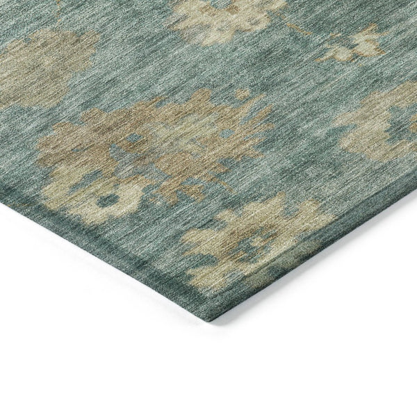 HomeRoots 9' Artichoke Green Beige Tan Floral Indoor Outdoor Area Rug - Durable, Washable & Stylish Design! 658511