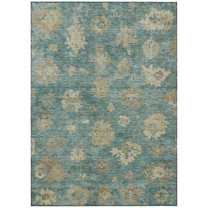 HomeRoots 10' Indoor Outdoor Floral Area Rug in Artichoke Green & Beige - Washable, Durable, Stylish Design 658512