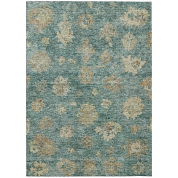 HomeRoots 10' Indoor Outdoor Floral Area Rug in Artichoke Green & Beige - Washable, Durable, Stylish Design 658512