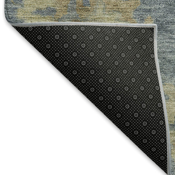 HomeRoots 5' Blue and Beige Floral Area Rug – Durable, Washable Design for Indoor/Outdoor Elegance & Comfort 658514