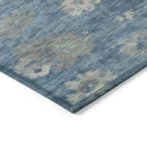 HomeRoots 10' Floral Denim Blue and Gray Washable Area Rug - Durable, Stylish, Indoor & Outdoor Use! 658524