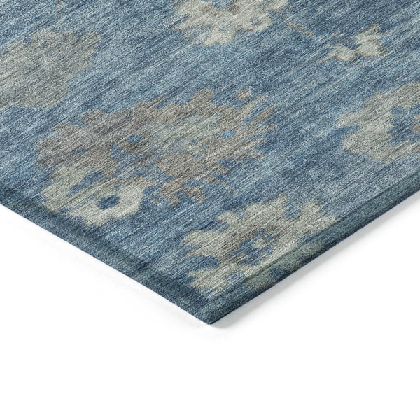 HomeRoots 10' Floral Denim Blue and Gray Washable Area Rug - Durable, Stylish, Indoor & Outdoor Use! 658524