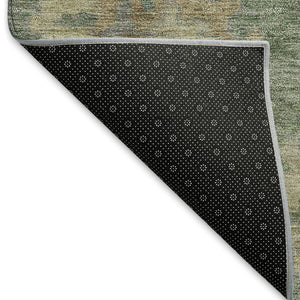 HomeRoots 10' Floral Area Rug in Fern Green & Beige - Washable, Durable, Indoor/Outdoor, Slip-Resistant Design 658530