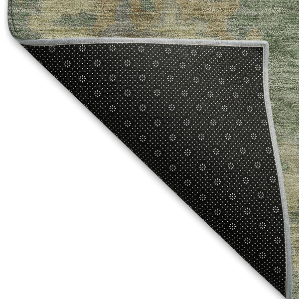 HomeRoots 10' Floral Area Rug in Fern Green & Beige - Washable, Durable, Indoor/Outdoor, Slip-Resistant Design 658530