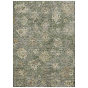 HomeRoots 10' X 14' Sage and Beige Floral Washable Area Rug - Durable and Stylish for Indoor & Outdoor Spaces 658542