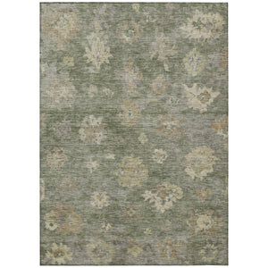 HomeRoots 10' X 14' Sage and Beige Floral Washable Area Rug - Durable and Stylish for Indoor & Outdoor Spaces 658542
