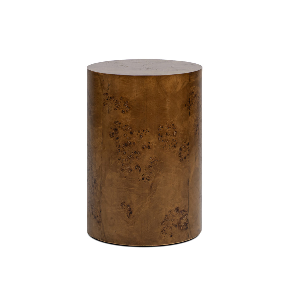 English Elm Jennifer Taylor Home - Nebula 22" Accent Pillar Side Table In Medium Brown Walnut Burl - Modern, Versatile & Stylish Decor B2719P292912