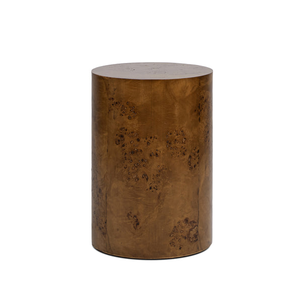 English Elm Jennifer Taylor Home - Nebula 22" Accent Pillar Side Table In Medium Brown Walnut Burl - Modern, Versatile & Stylish Decor B2719P292912