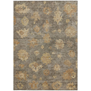 HomeRoots 8' X 10' Taupe Beige Brown Floral Washable Rug – Durable, Stylish Indoor Outdoor Area Essential! 658546