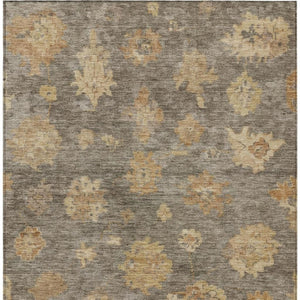 HomeRoots 10' Indoor Outdoor Area Rug - Stylish Taupe Beige Brown Floral Design, Washable & Durable for All Spaces 658548
