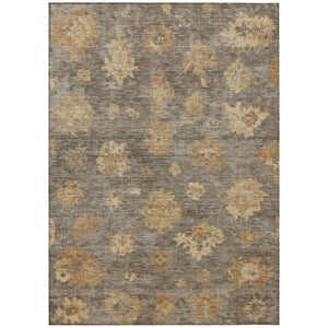 HomeRoots 10' Indoor Outdoor Area Rug - Stylish Taupe Beige Brown Floral Design, Washable & Durable for All Spaces 658548