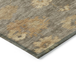 HomeRoots 10' Indoor Outdoor Area Rug - Stylish Taupe Beige Brown Floral Design, Washable & Durable for All Spaces 658548