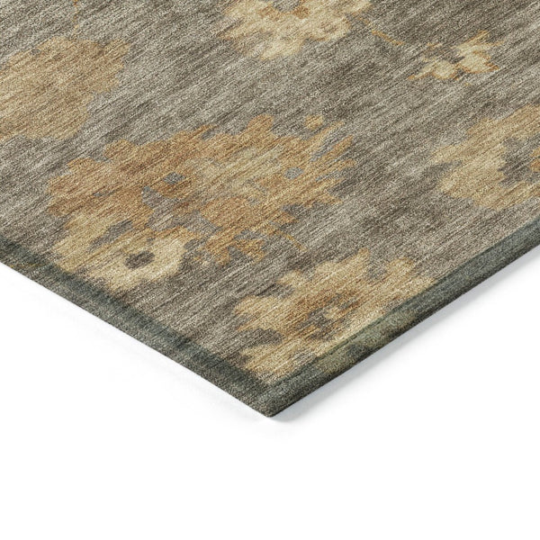 HomeRoots 10' Indoor Outdoor Area Rug - Stylish Taupe Beige Brown Floral Design, Washable & Durable for All Spaces 658548