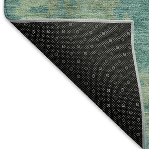 HomeRoots 10' X 14' Teal Blue & Fern Green Floral Area Rug - Durable, Washable & Stylish for Indoor/Outdoor Use 658554
