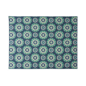 Christopher Knight Home® - Noble House - Marakesh Outdoor 7'10" X 10' Medallion Area Rug, Navy and Green