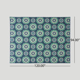 Christopher Knight Home® - Noble House - Marakesh Outdoor 7'10" X 10' Medallion Area Rug, Navy and Green