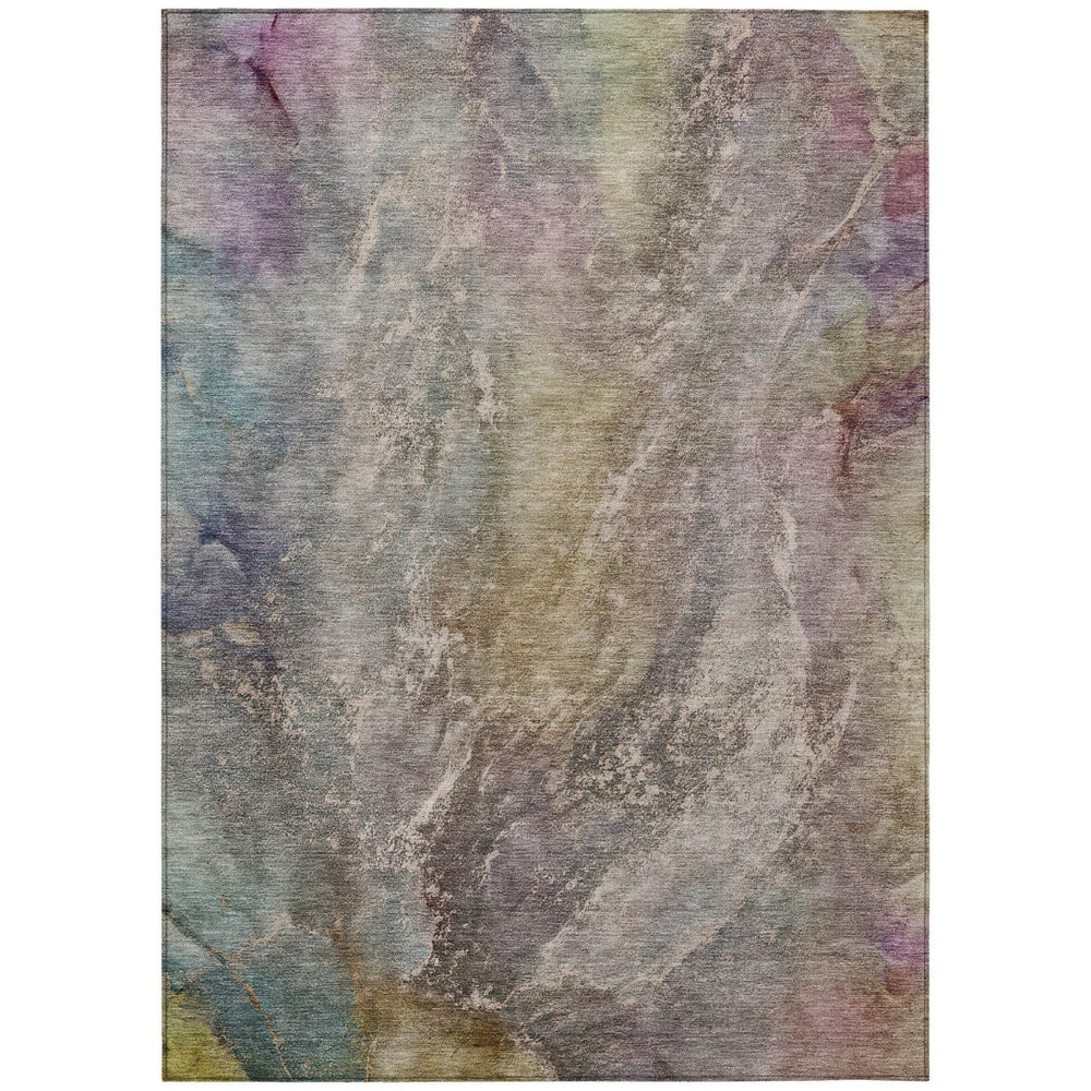 HomeRoots 5' X 8' Abstract Beige and Gray Washable Area Rug – Stylish, Durable, Indoor/Outdoor Versatility! 658592