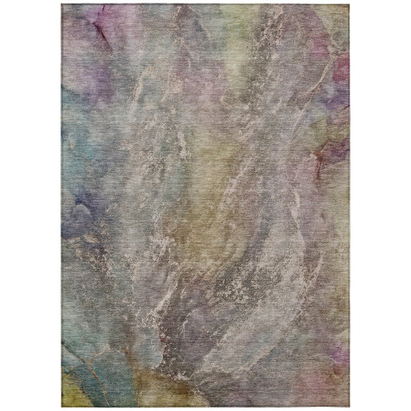 HomeRoots 8' X 10' Beige and Gray Abstract Area Rug - Stylish, Washable, Indoor/Outdoor, Stain Resistant Design 658594