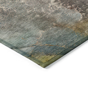 HomeRoots 10' Beige & Gray Abstract Washable Area Rug - Durable Indoor/Outdoor Style for High-Traffic Spaces 658596