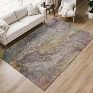 HomeRoots 10' Beige & Gray Abstract Washable Area Rug - Durable Indoor/Outdoor Style for High-Traffic Spaces 658596