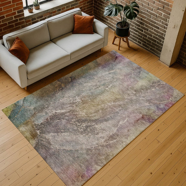 HomeRoots 10' Beige & Gray Abstract Washable Area Rug - Durable Indoor/Outdoor Style for High-Traffic Spaces 658596