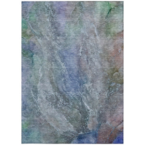 HomeRoots 9' Washable Indoor Outdoor Area Rug in Bold Blue, Green, and Purple Abstract Design for Any Space 658601