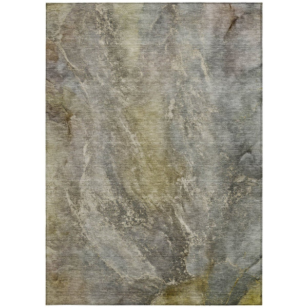HomeRoots 5' X 8' Stylish Pewter and Gray Abstract Washable Area Rug for Indoor/Outdoor High Traffic Areas 658610