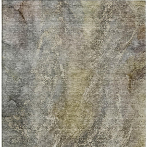 HomeRoots 8' X 10' Stylish Pewter and Gray Abstract Washable Rug for Indoor/Outdoor Durability & Elegance 658612