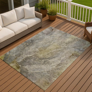 HomeRoots 8' X 10' Stylish Pewter and Gray Abstract Washable Rug for Indoor/Outdoor Durability & Elegance 658612