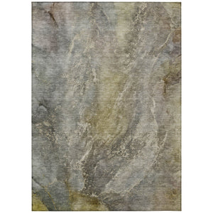 HomeRoots 8' X 10' Stylish Pewter and Gray Abstract Washable Rug for Indoor/Outdoor Durability & Elegance 658612