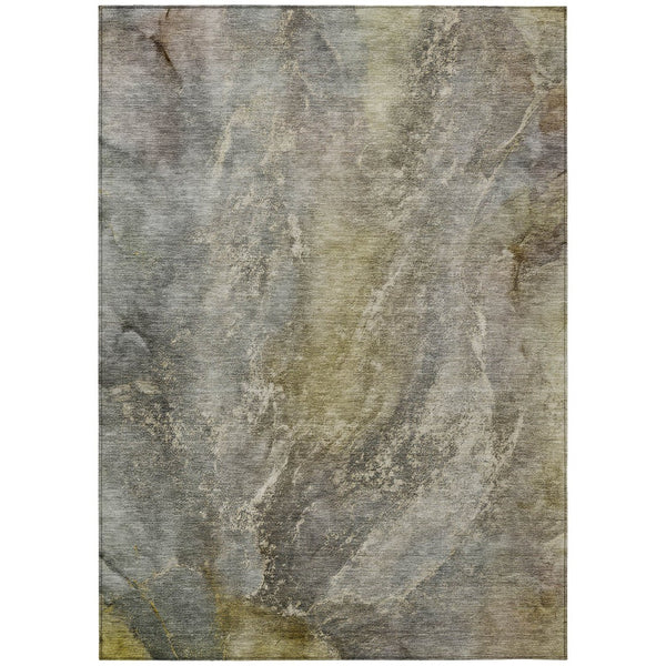 HomeRoots 8' X 10' Stylish Pewter and Gray Abstract Washable Rug for Indoor/Outdoor Durability & Elegance 658612