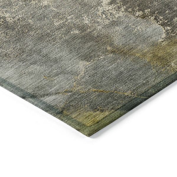 HomeRoots 8' X 10' Stylish Pewter and Gray Abstract Washable Rug for Indoor/Outdoor Durability & Elegance 658612