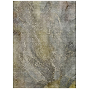 HomeRoots 9' X 12' Pewter and Gray Washable Abstract Area Rug - Durable, Stylish, Indoor/Outdoor Versatility! 658613