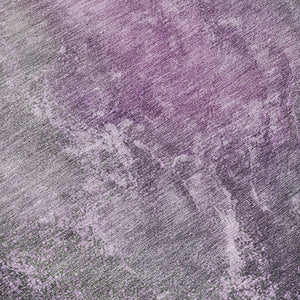 HomeRoots 8' Plum and Ivory Round Area Rug - Abstract Geometric Design, Washable, Indoor/Outdoor Versatility! 658617