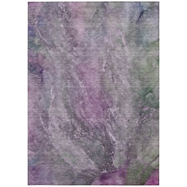 HomeRoots 8' X 10' Abstract Plum and Ivory Area Rug - Washable, Durable Design for Indoor & Outdoor Spaces 658618